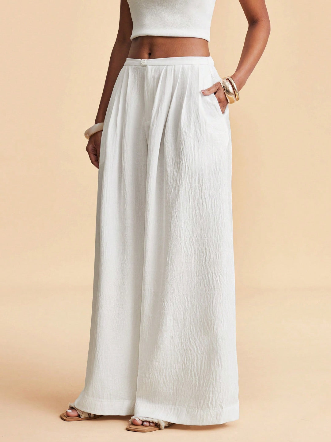 Pantaloni SHEIN, alb