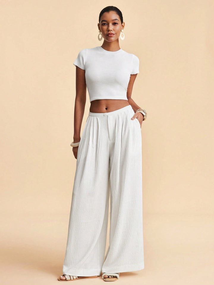 Pantaloni SHEIN, alb