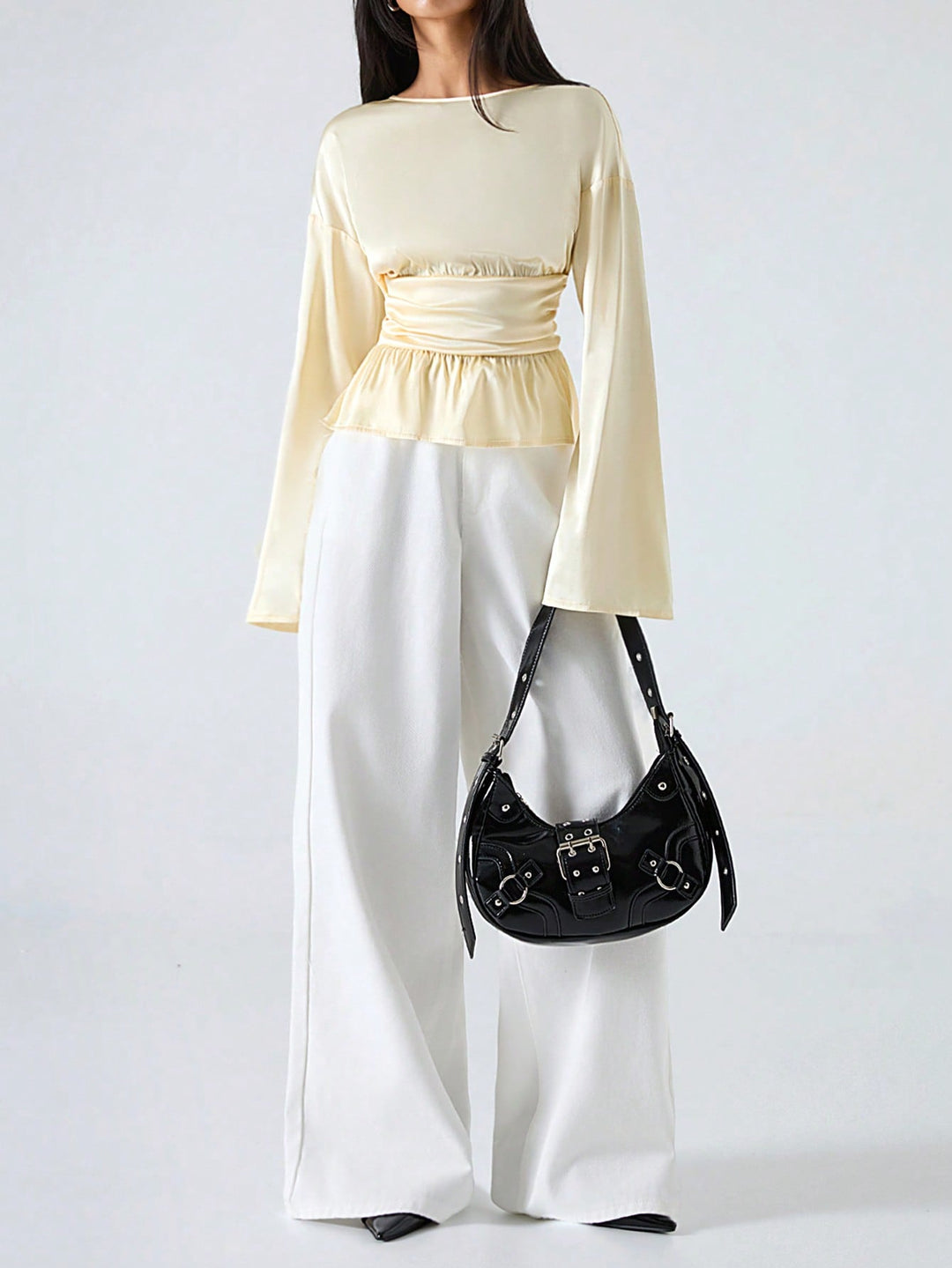 Bluza satinată SHEIN, galben