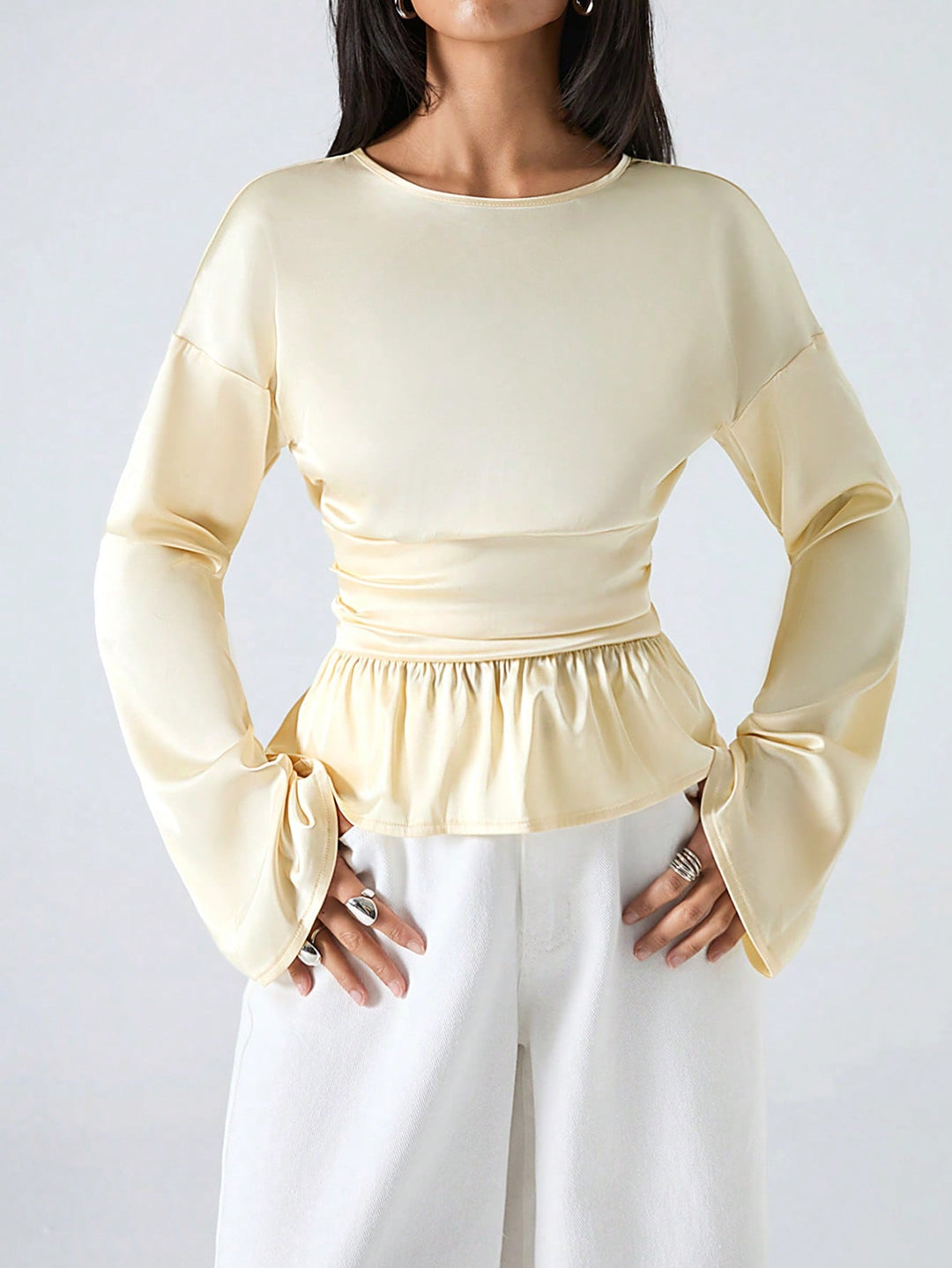 Bluza satinată SHEIN, galben