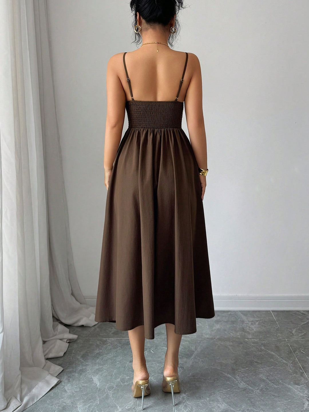 Rochie midi SHEIN, maro