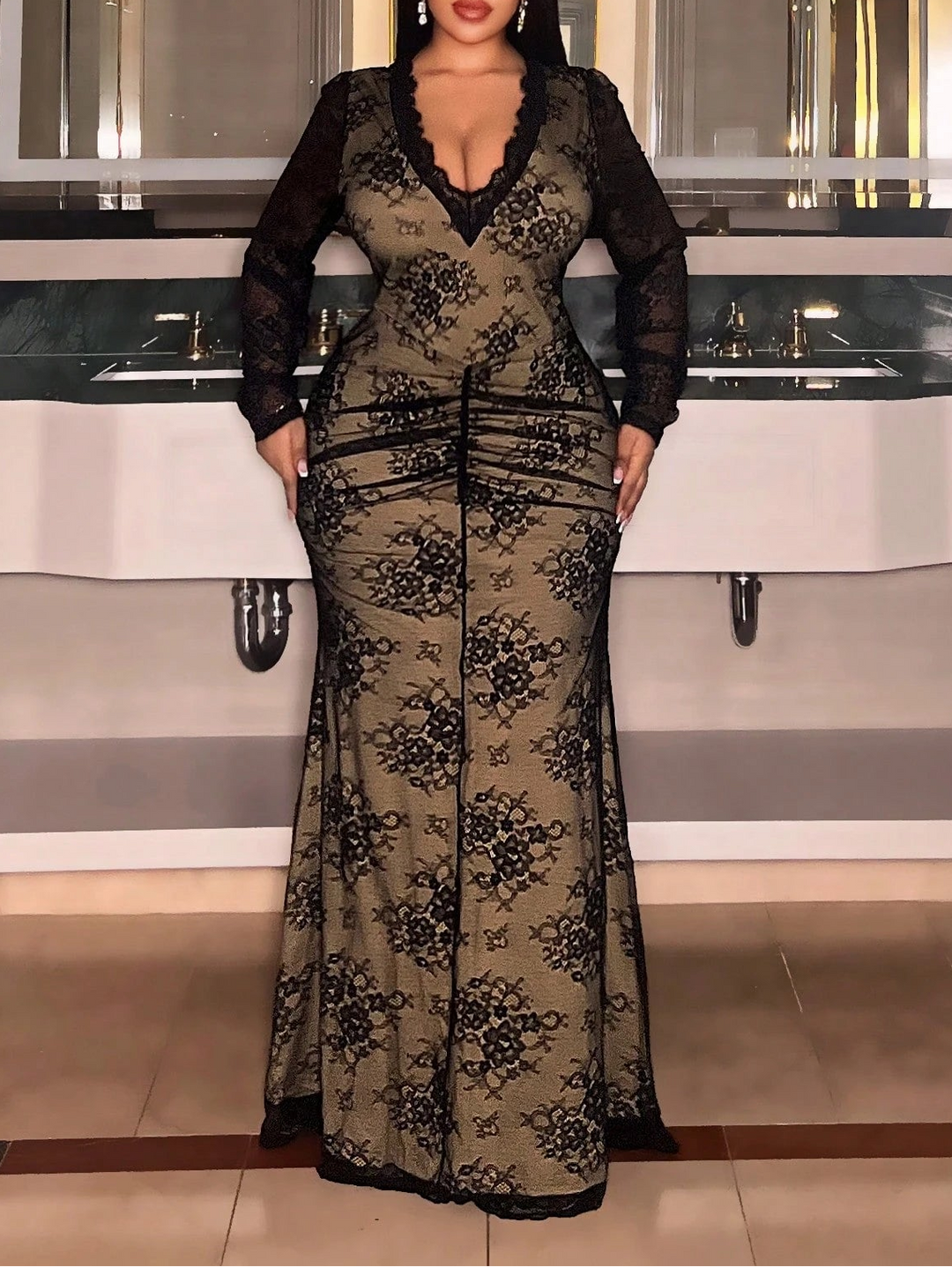 SHEIN maxi ruha, fekete