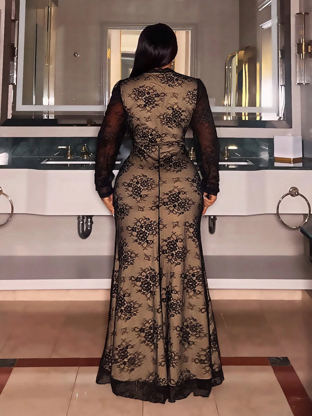SHEIN maxi ruha, fekete