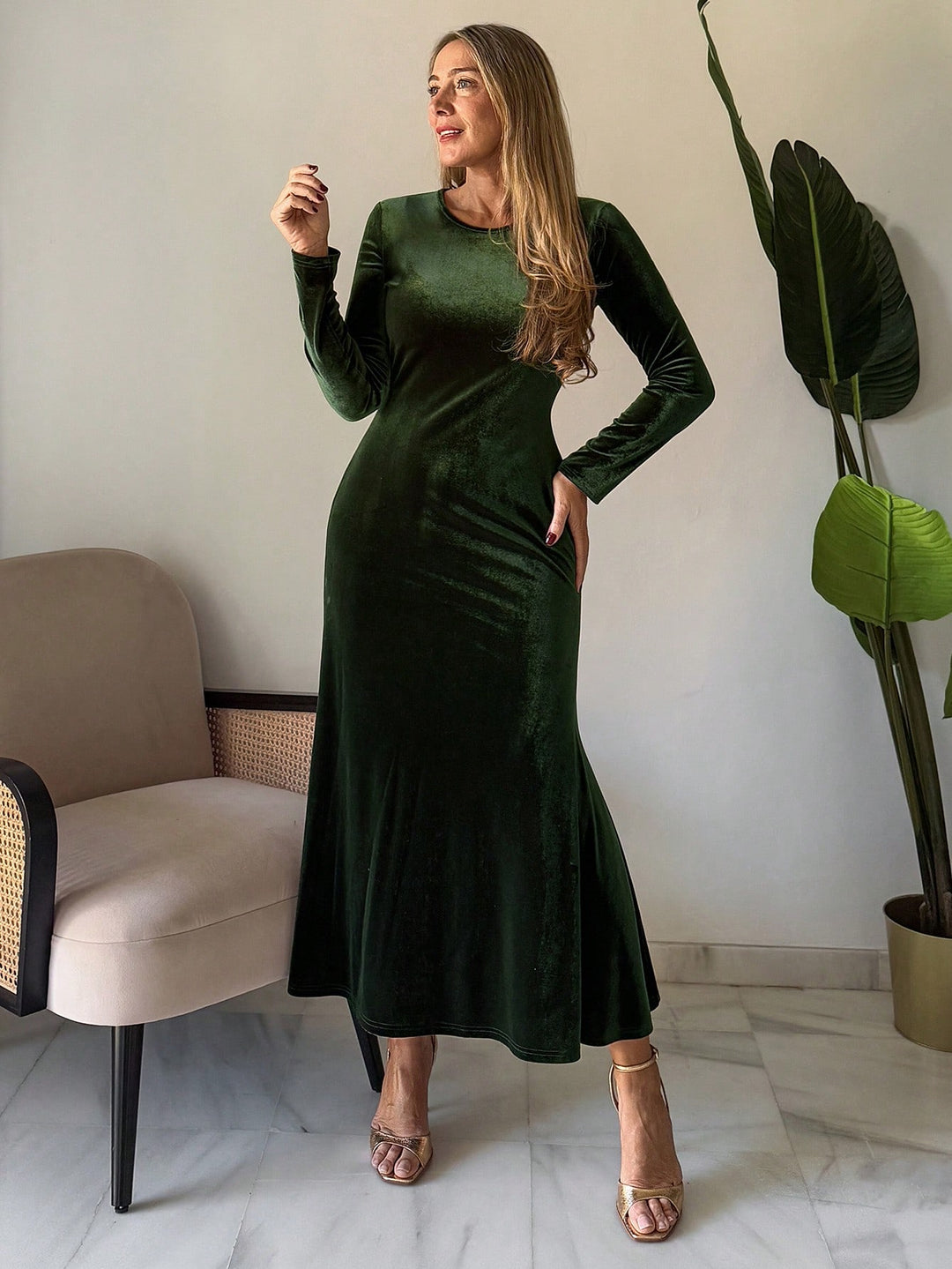 Rochie maxi SHEIN, verde