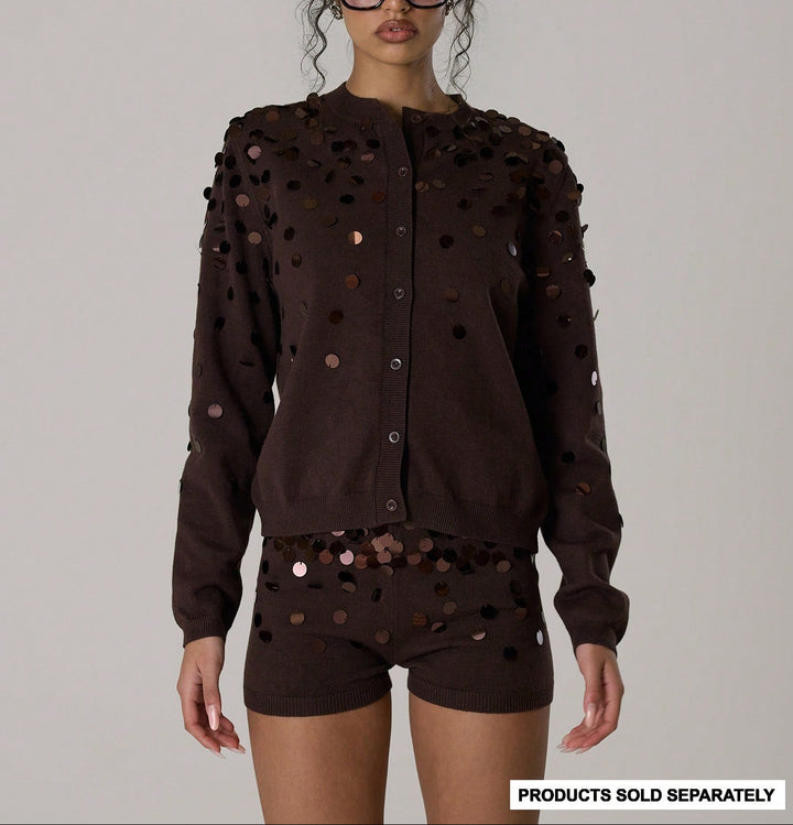 SHEIN gombos blúz, barna