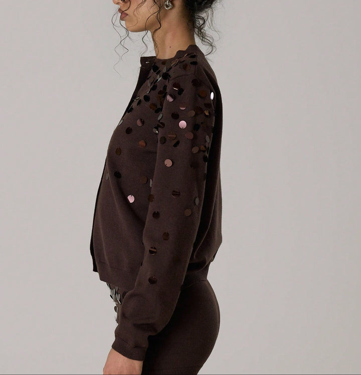 SHEIN gombos blúz, barna