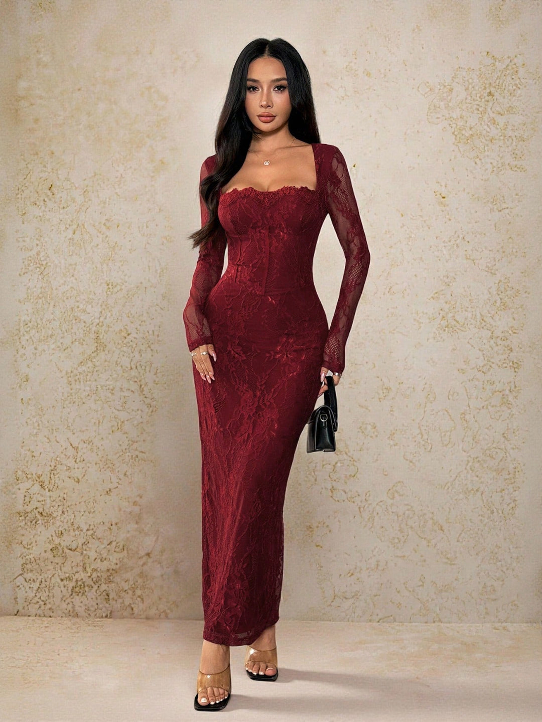 Rochie maxi SHEIN, vișiniu