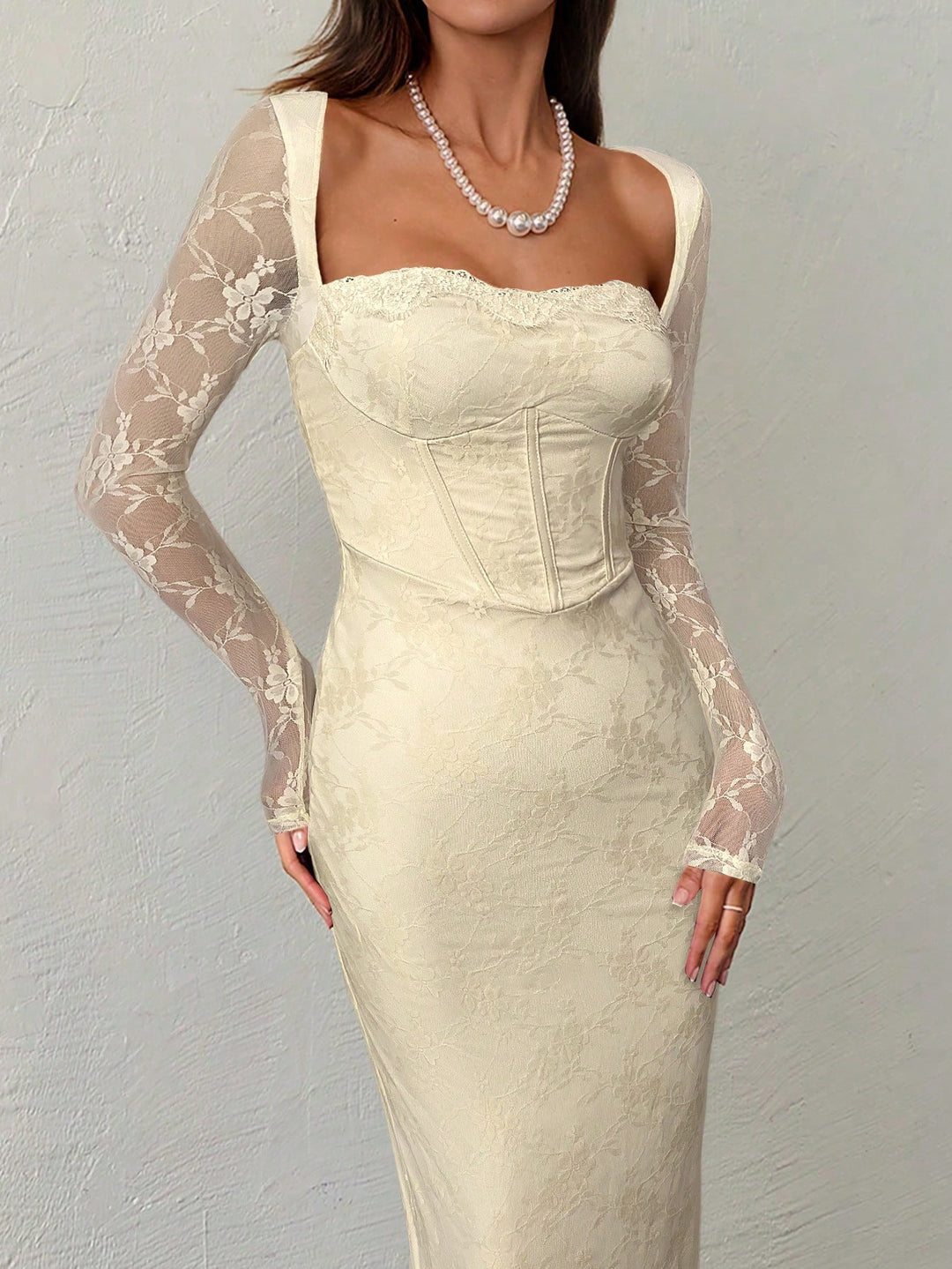 SHEIN maxi ruha, bézs