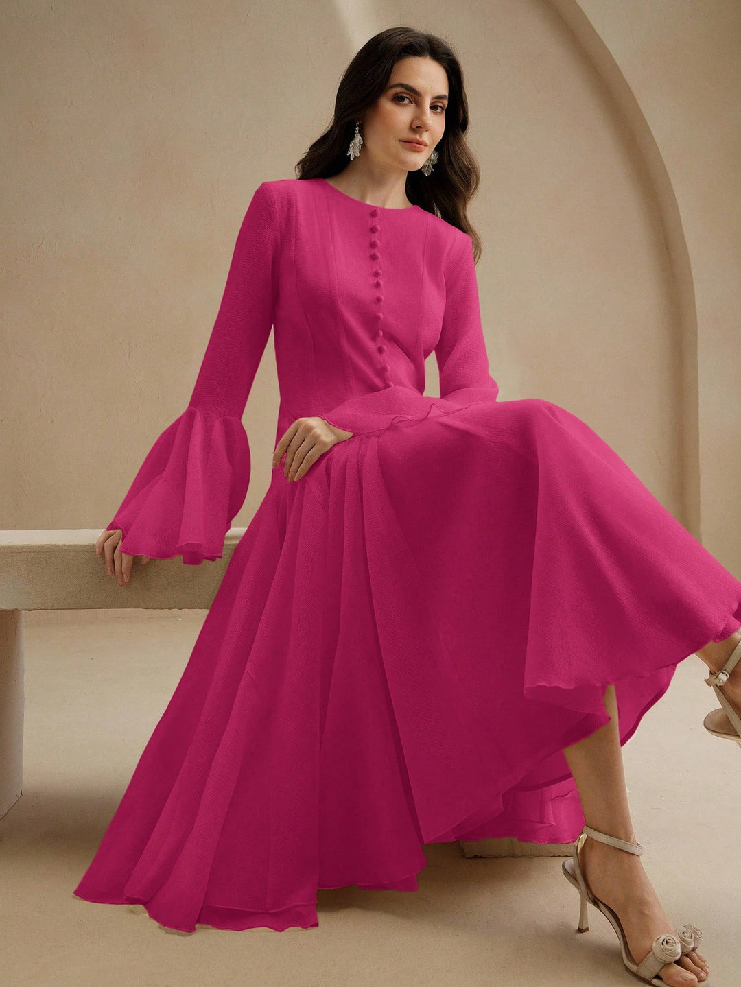 Rochie midi SHEIN, roz