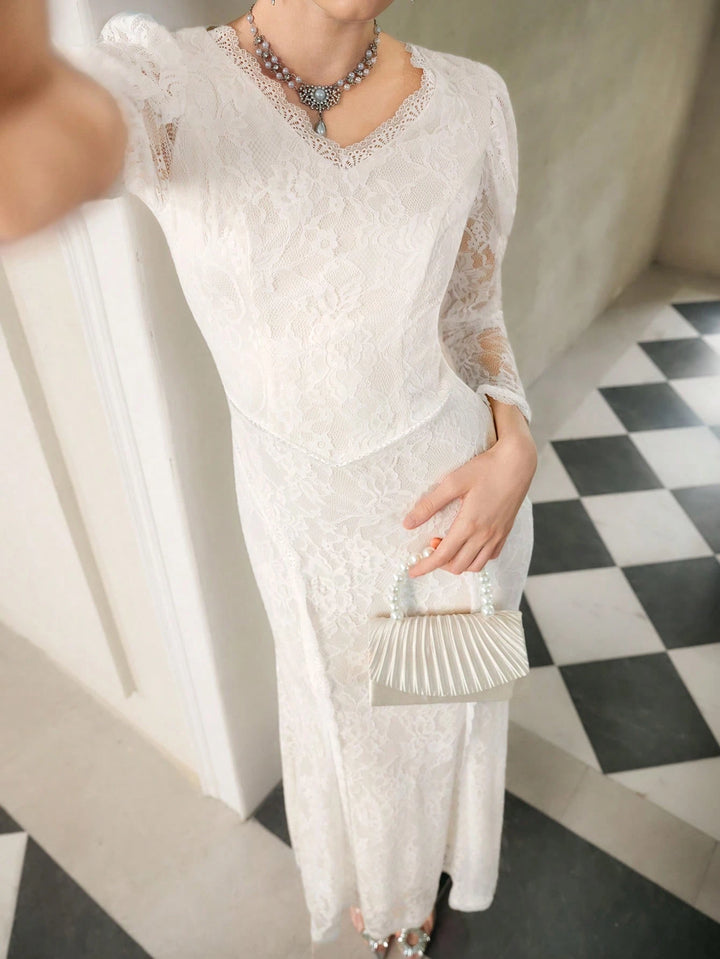 Rochie maxi SHEIN, crem