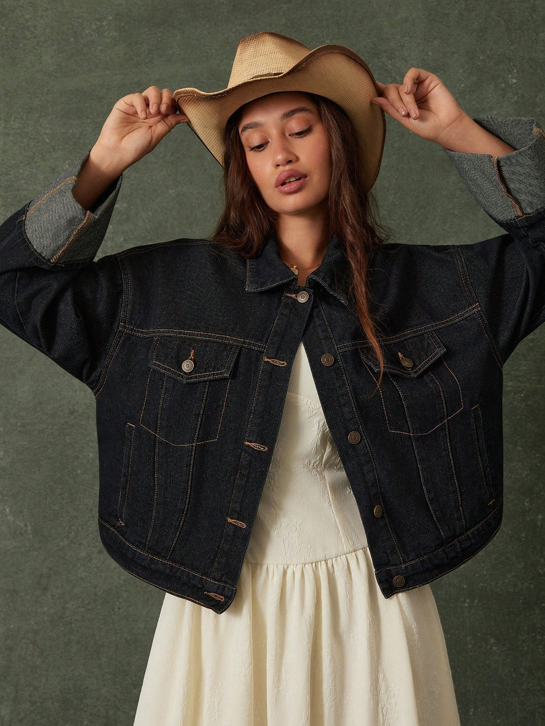 Jachetă denim SHEIN, albastru