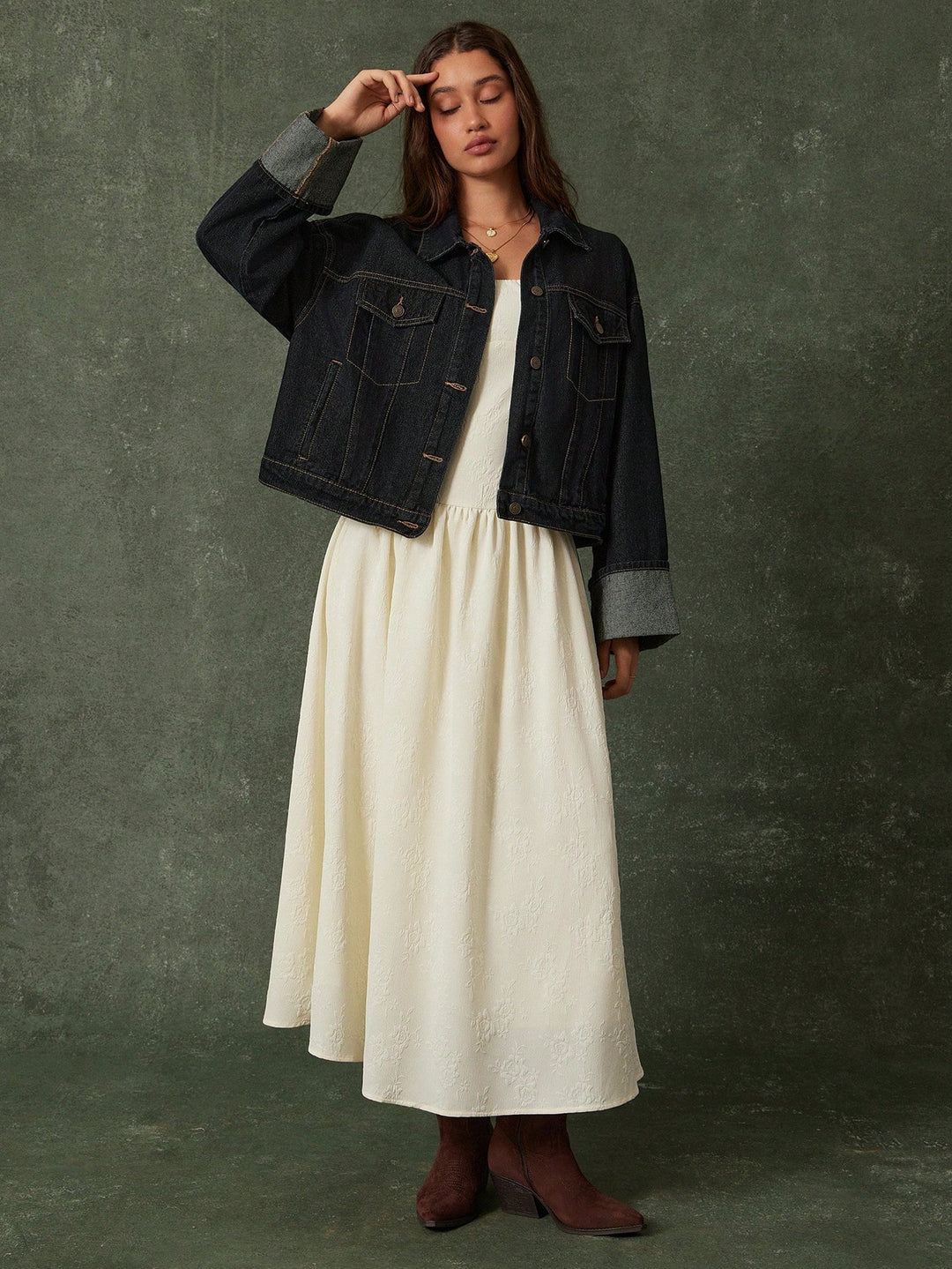 Jachetă denim SHEIN, albastru