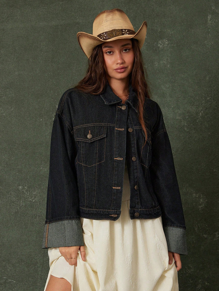 Jachetă denim SHEIN, albastru