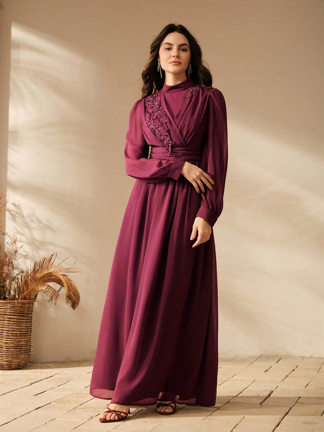 Rochie maxi SHEIN, vișiniu