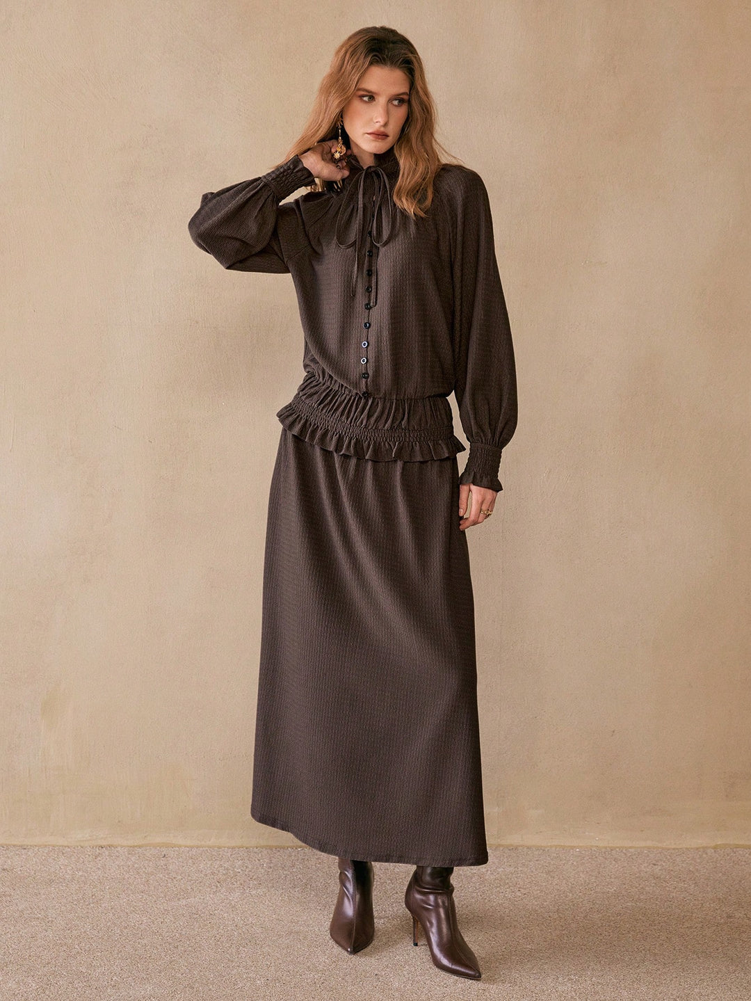 Rochie maxi SHEIN, maro