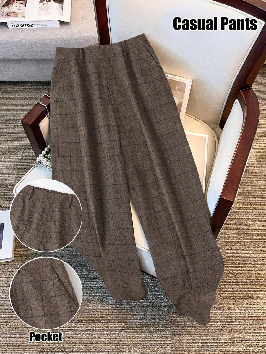 Pantaloni SHEIN, maro