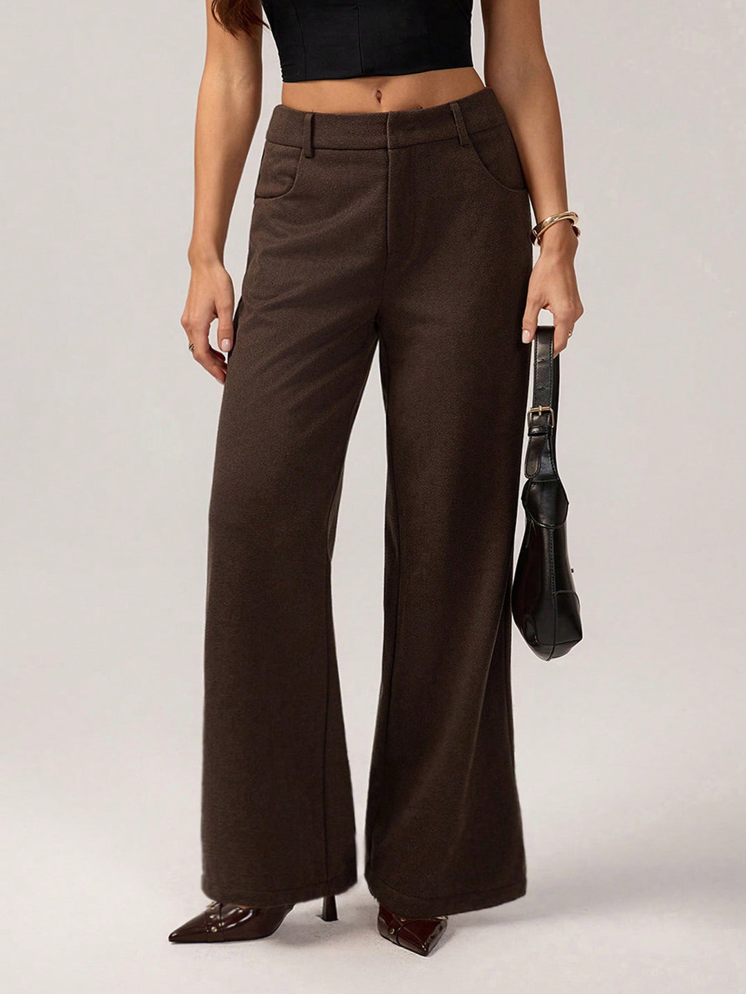 Pantaloni SHEIN, maro