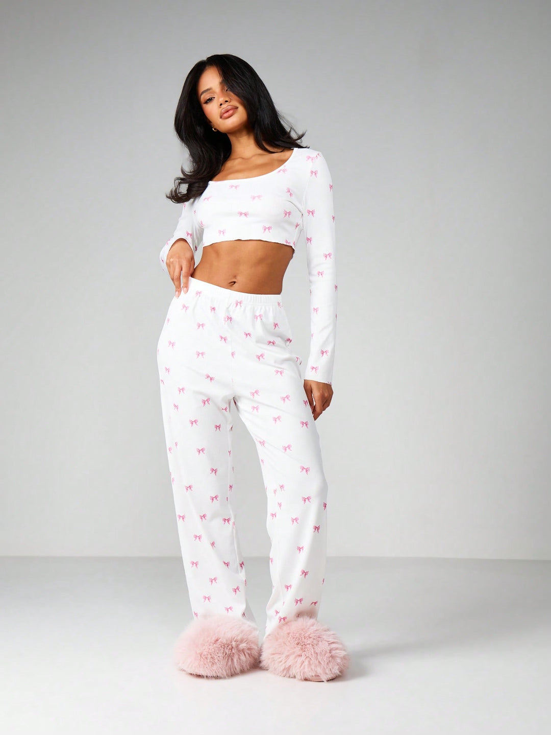 Set pijamale SHEIN, alb