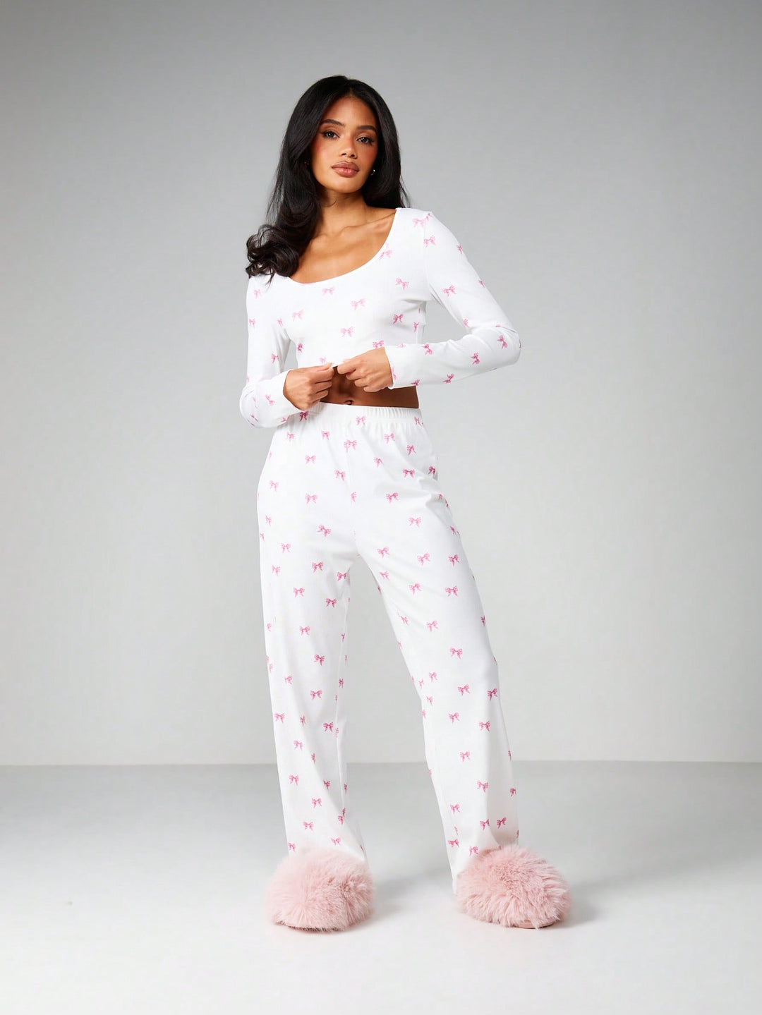 Set pijamale SHEIN, alb