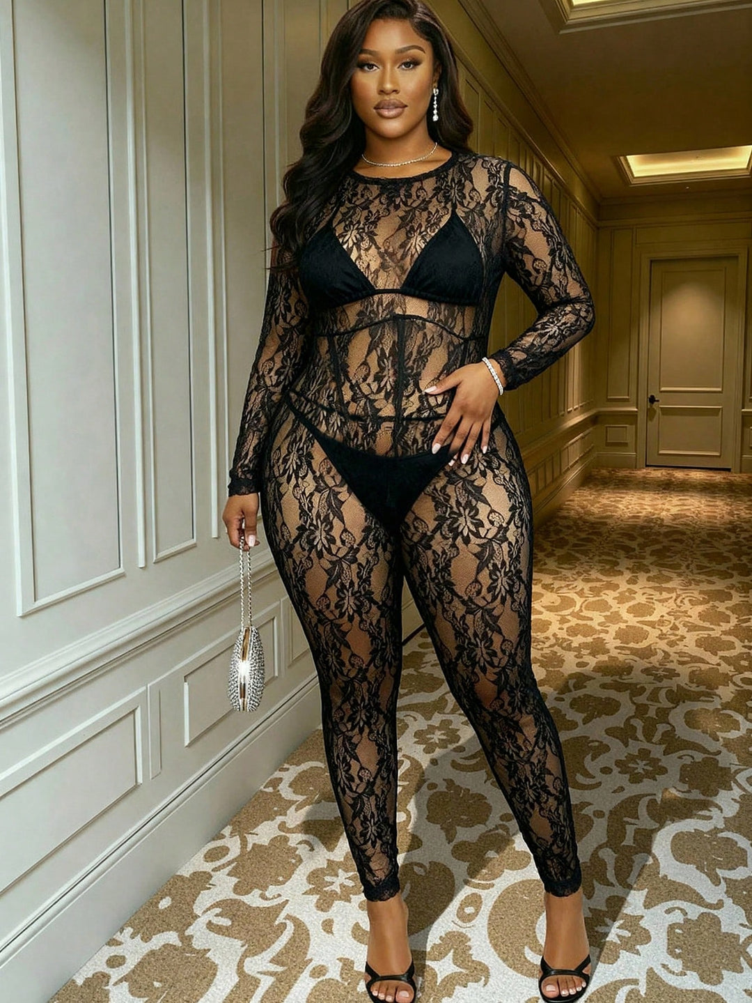 SHEIN jumpsuit, fekete