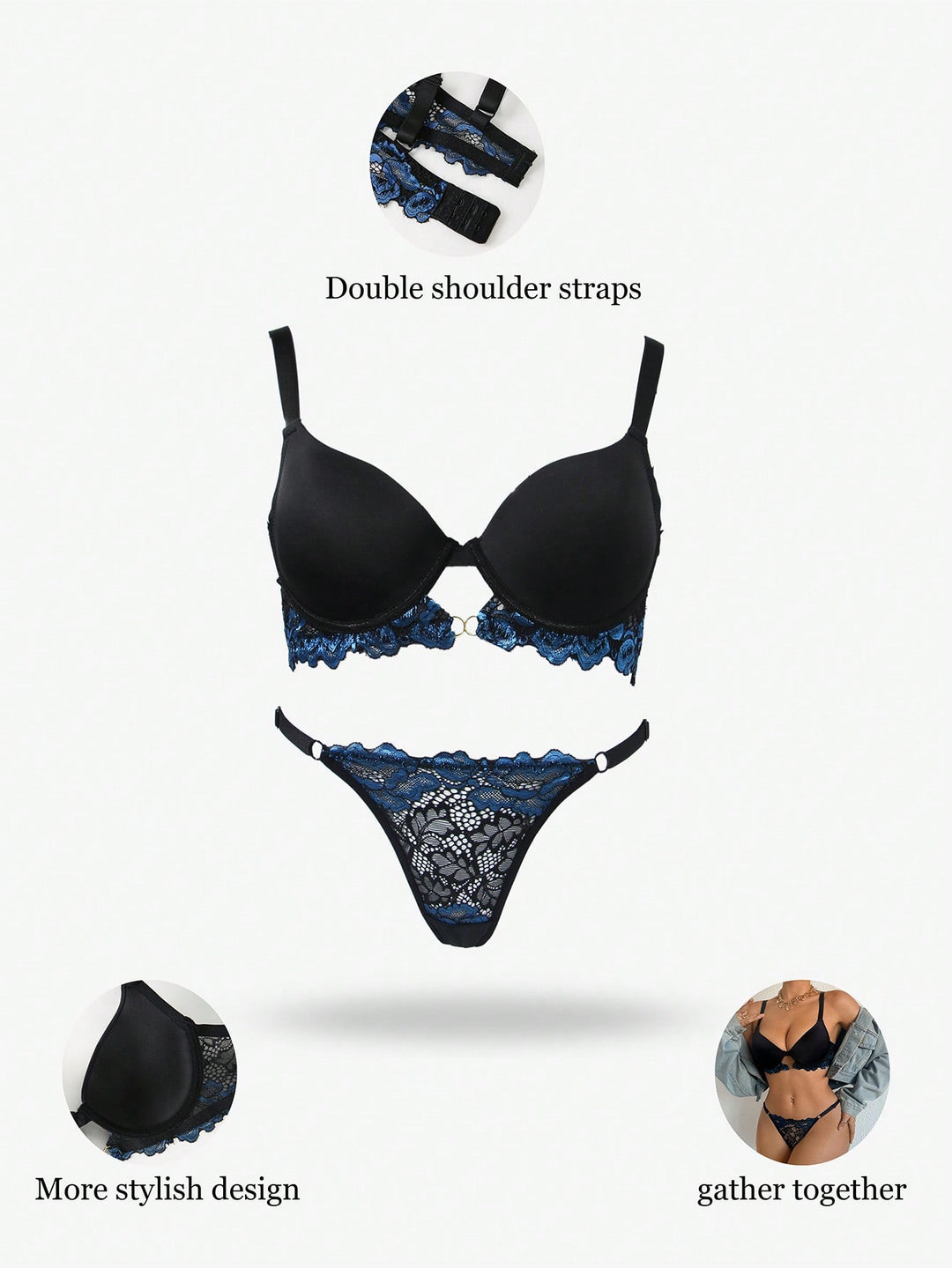 Set lenjerie SHEIN, negru