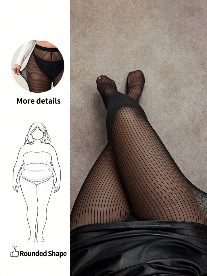 Shein Curve+ harisnyanadrág, fekete