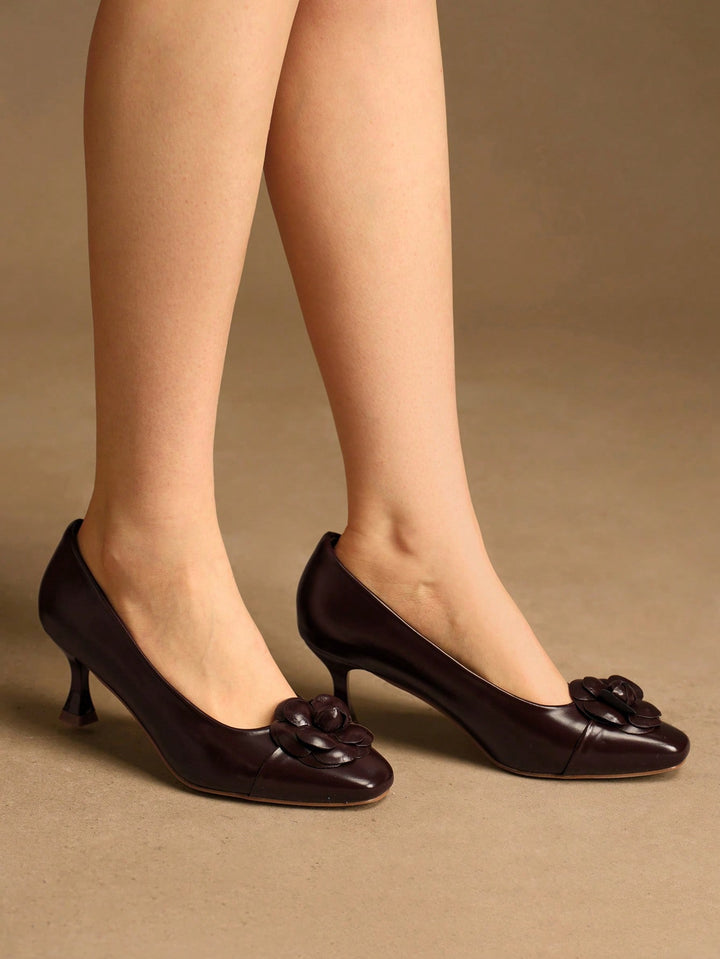 Pantofi cu toc SHEIN, maro