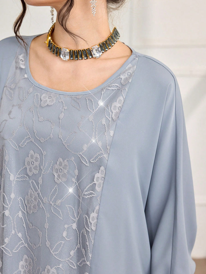 Set caftan și jalabiya SHEIN, albastru