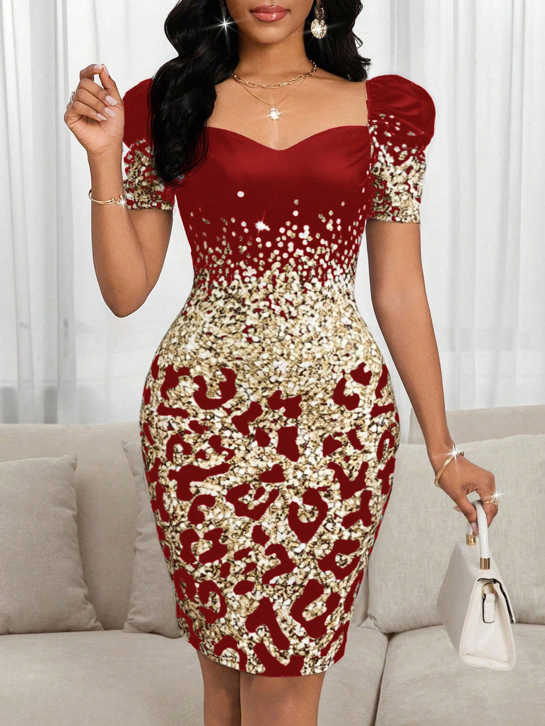 Rochie midi SHEIN, roșu