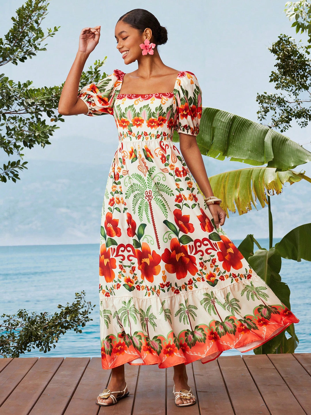 Rochie maxi SHEIN, mix culori