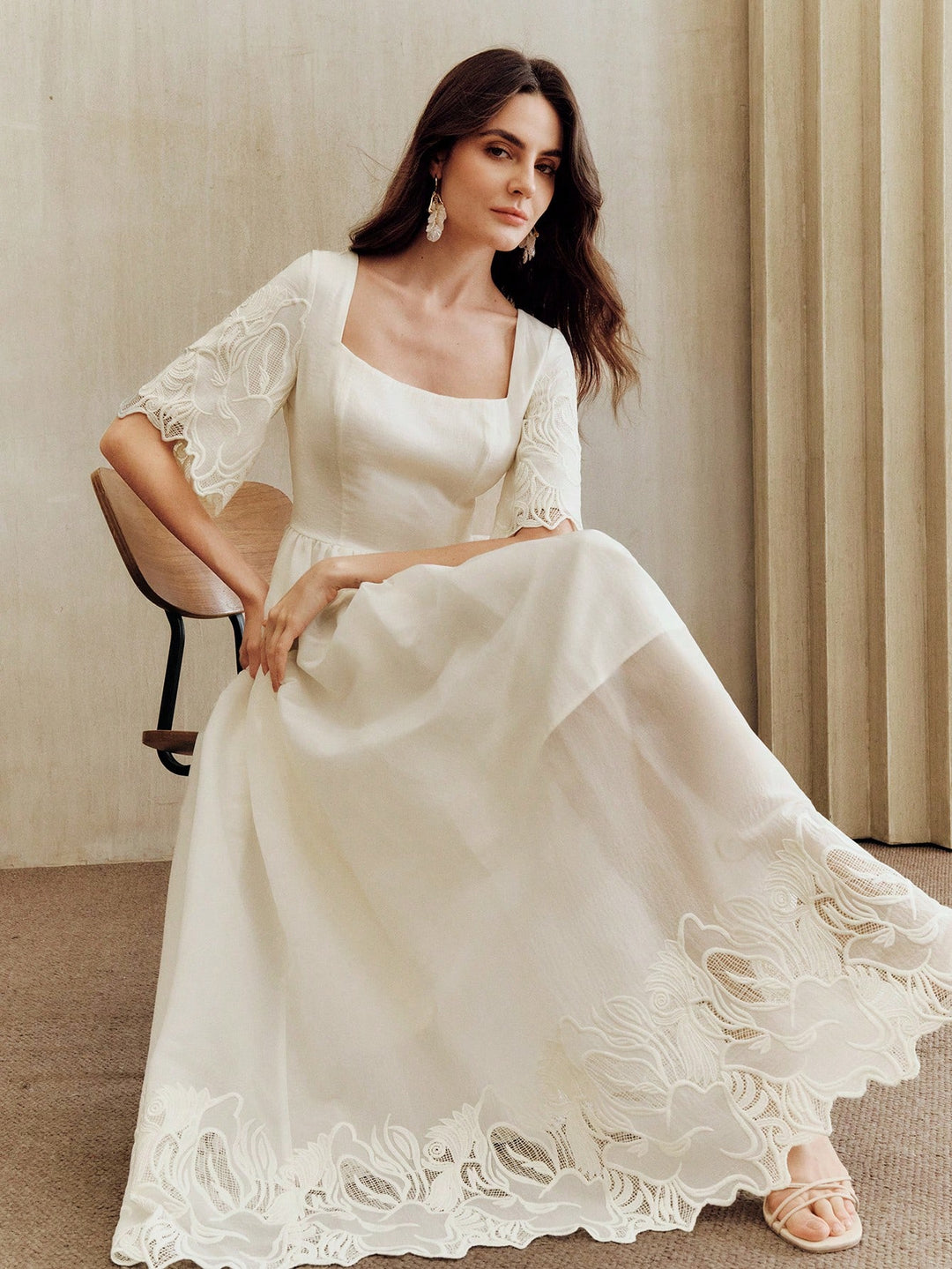 Rochie maxi SHEIN, bej