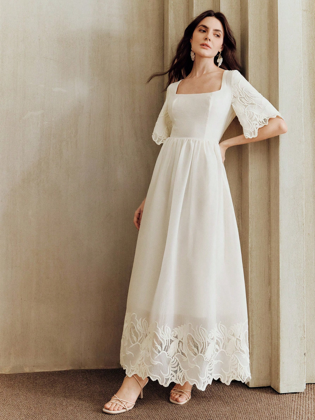 Rochie maxi SHEIN, bej