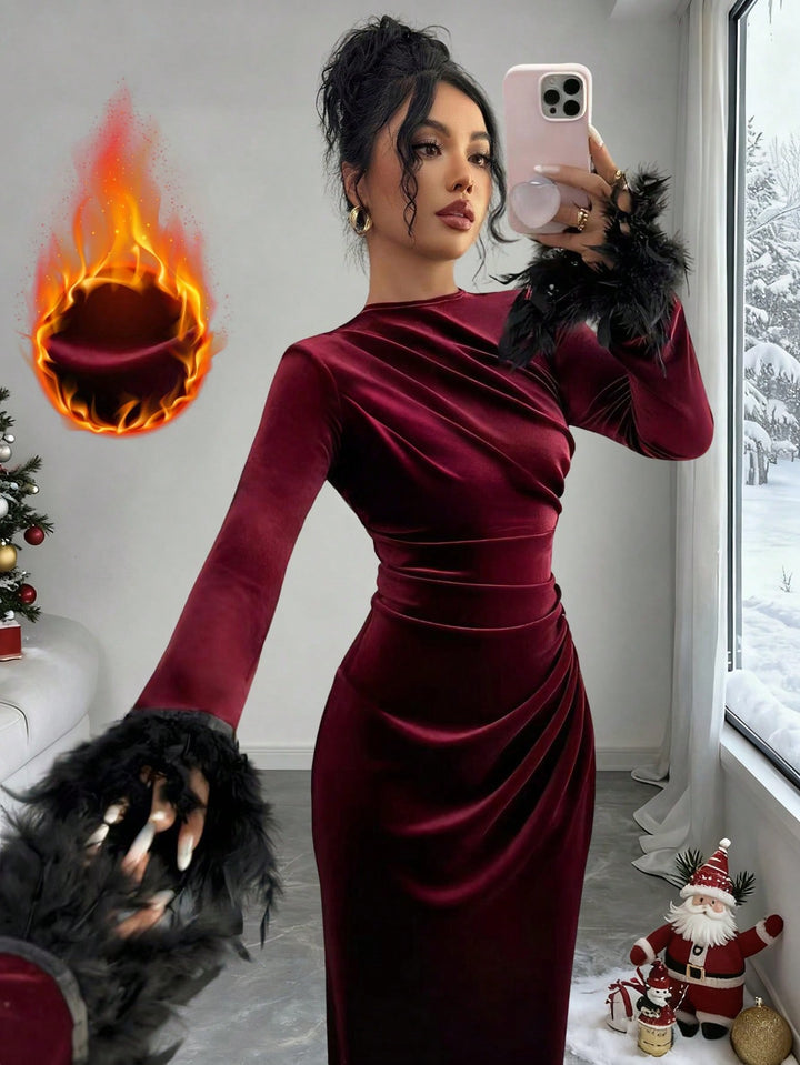 Rochie maxi SHEIN, vișiniu