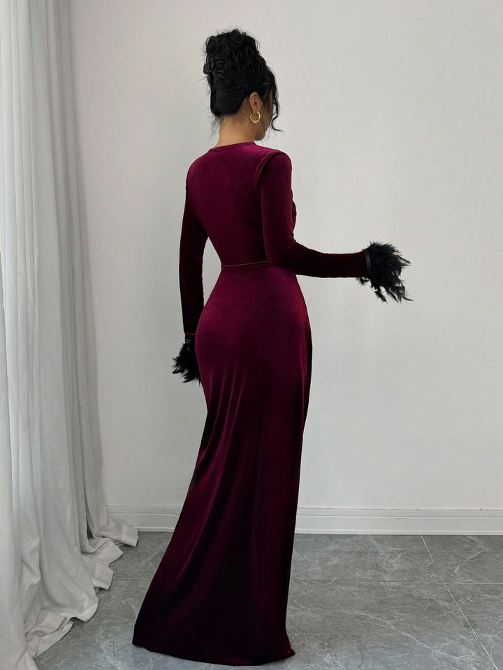 Rochie maxi SHEIN, vișiniu