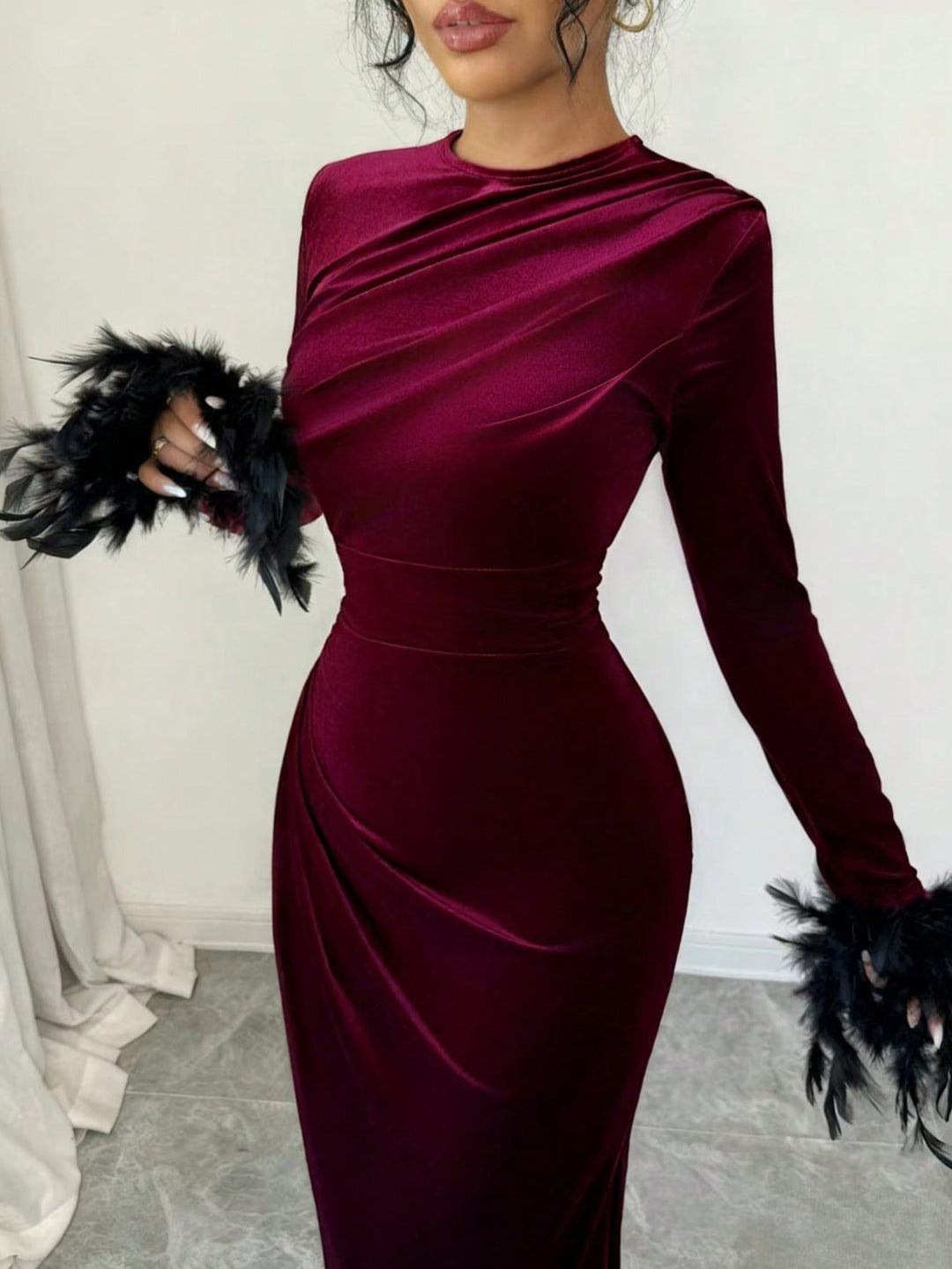 Rochie maxi SHEIN, vișiniu