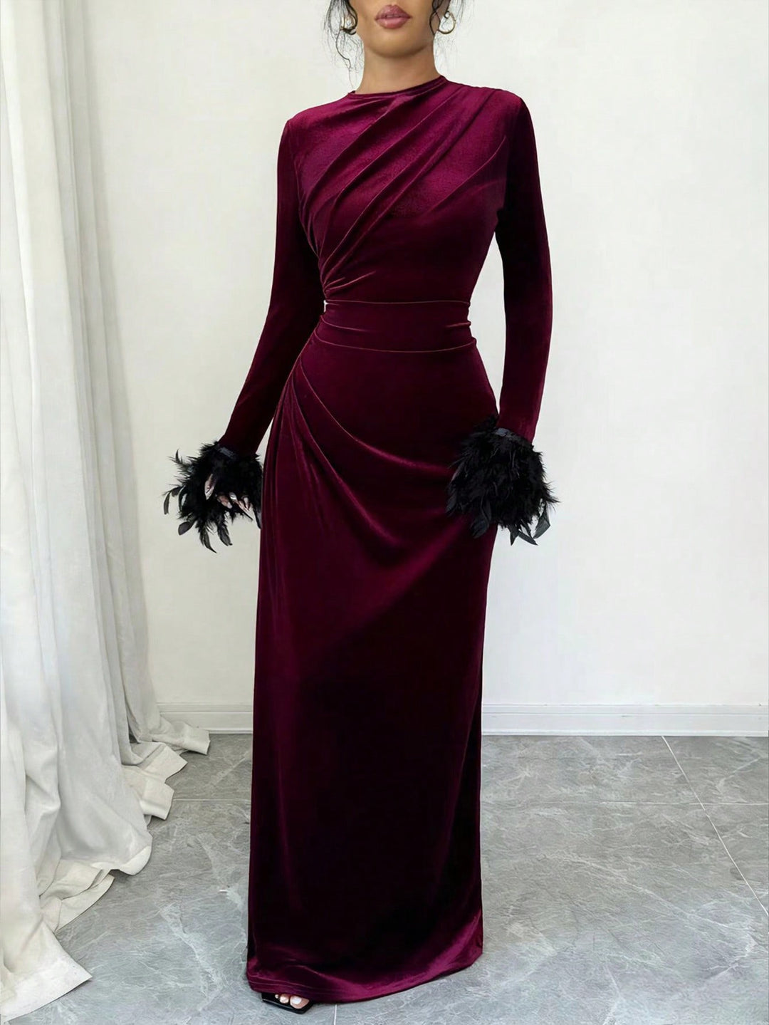 Rochie maxi SHEIN, vișiniu