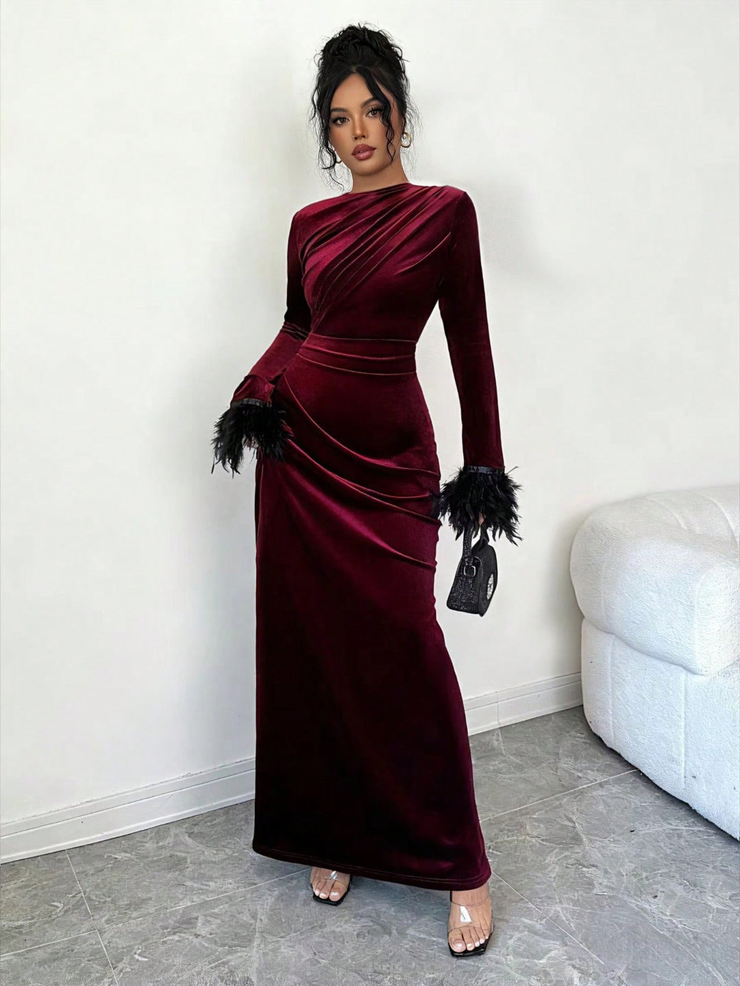 Rochie maxi SHEIN, vișiniu