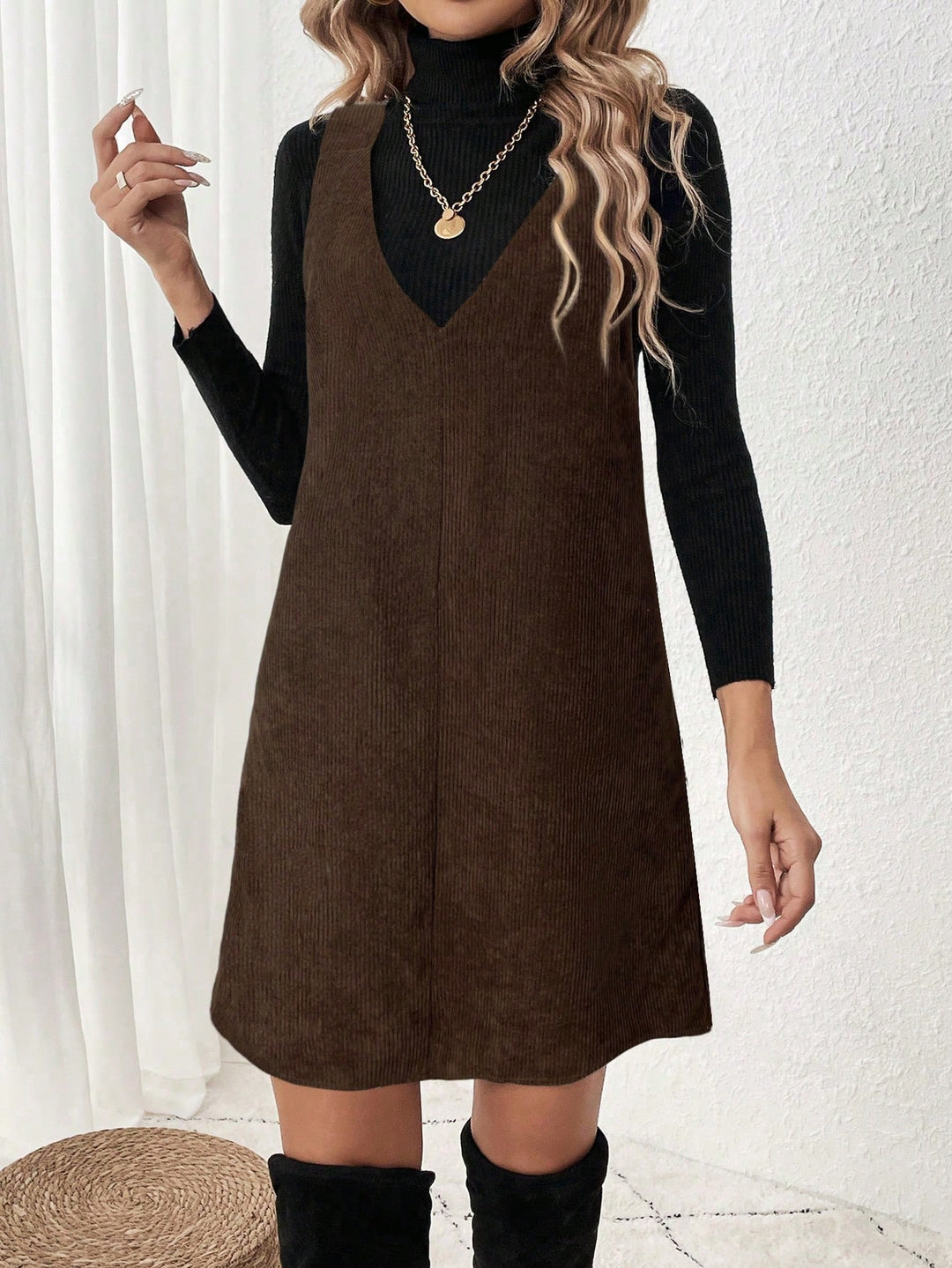 Rochie scurtă SHEIN, maro