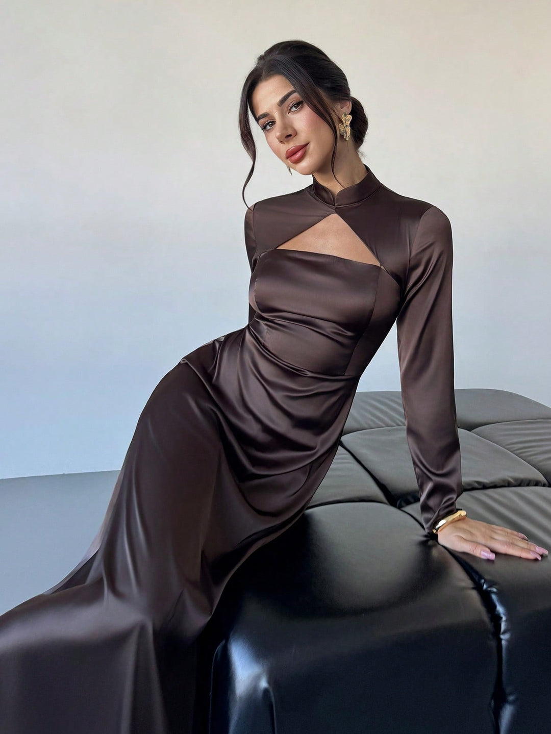 Rochie maxi SHEIN, maro
