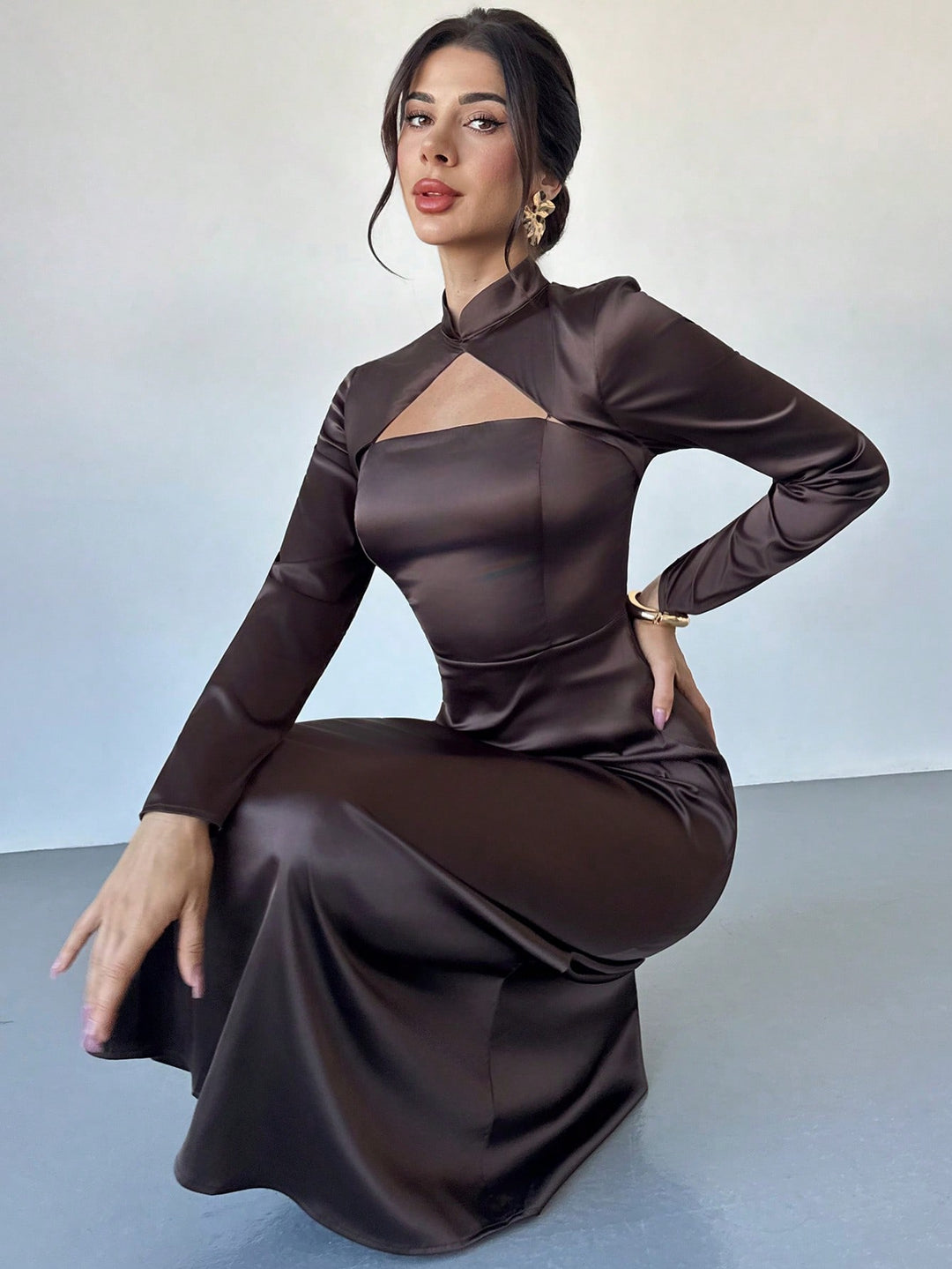 Rochie maxi SHEIN, maro