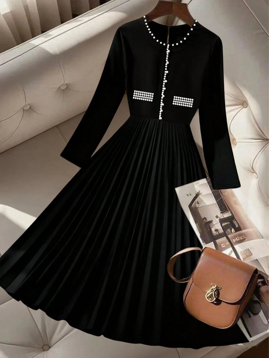 SHEIN midi ruha, fekete