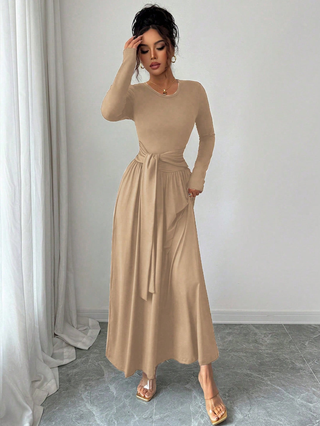 Rochie maxi SHEIN, kaki