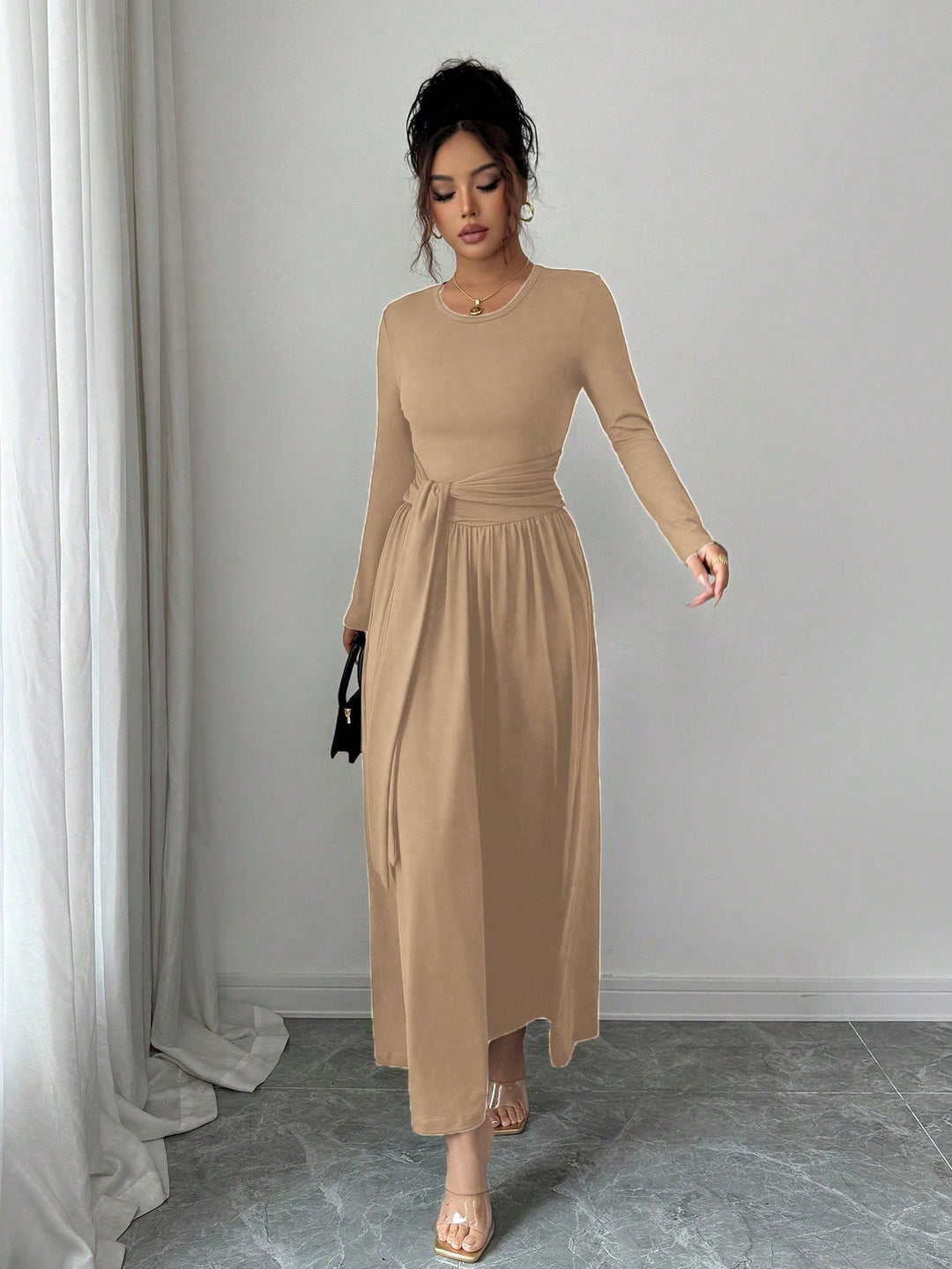 Rochie maxi SHEIN, kaki
