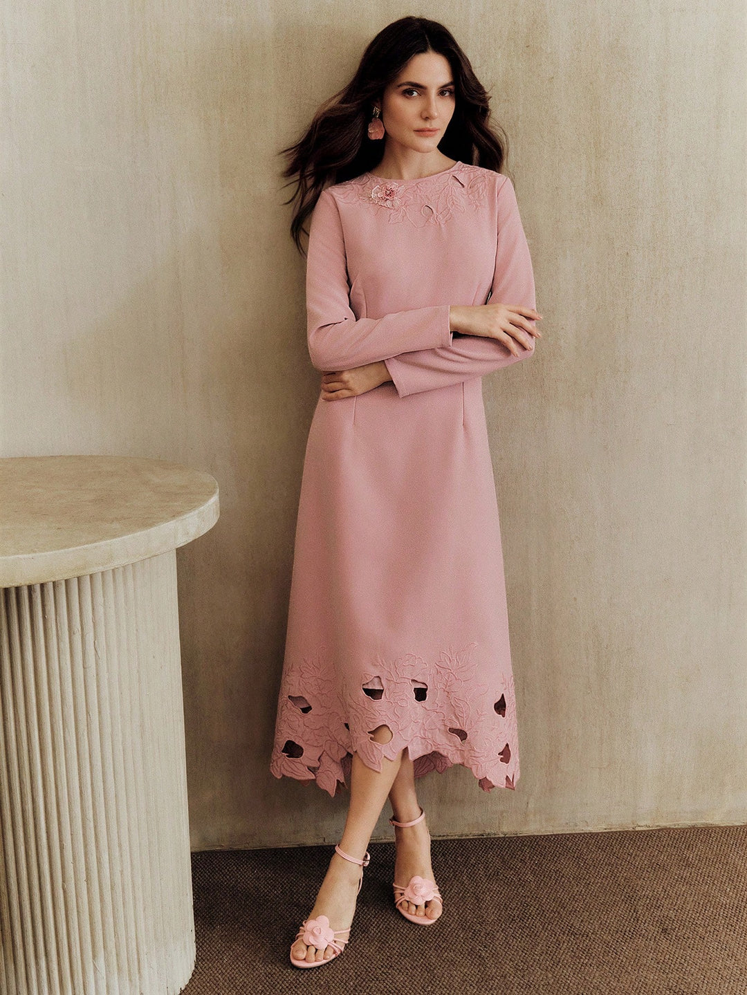 Rochie midi SHEIN, roz