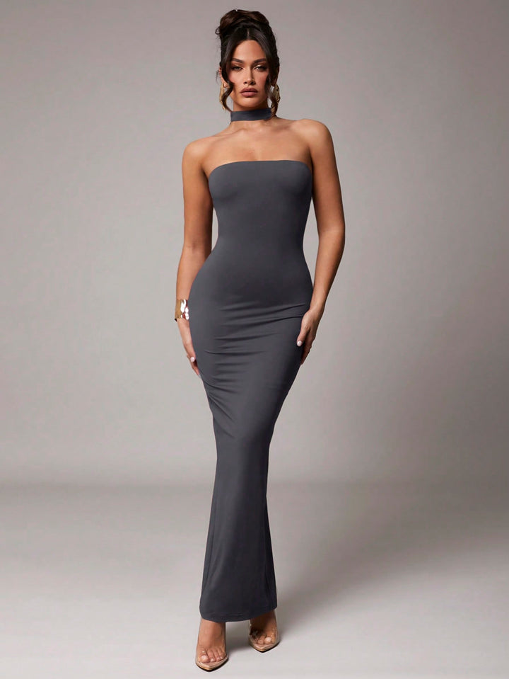 Rochie maxi SHEIN, gri