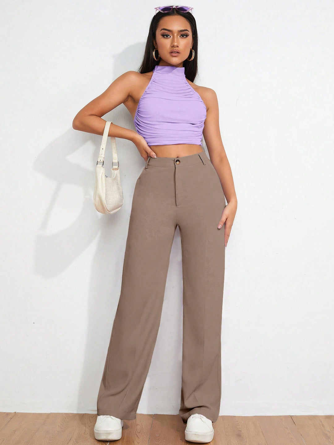 Pantaloni SHEIN, maro
