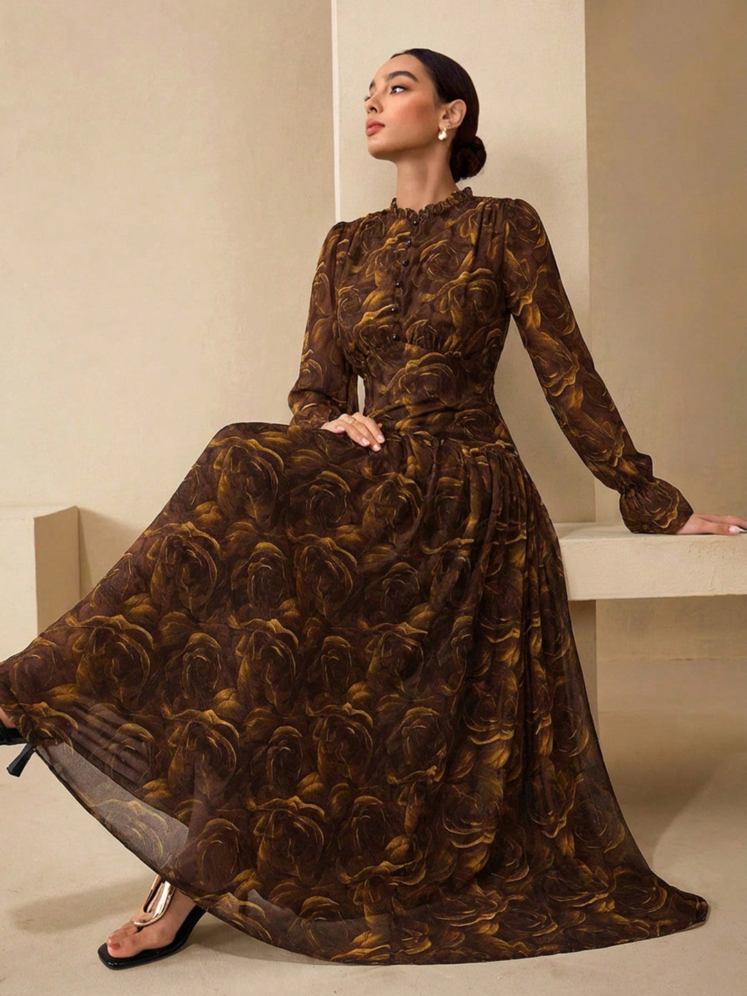 Rochie maxi SHEIN, maro
