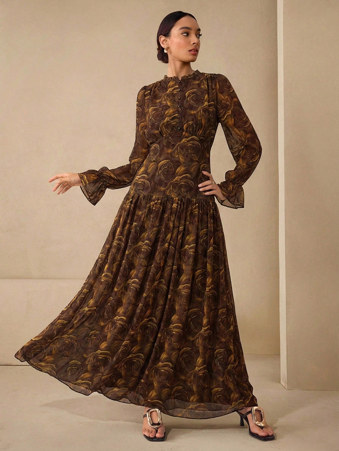 Rochie maxi SHEIN, maro