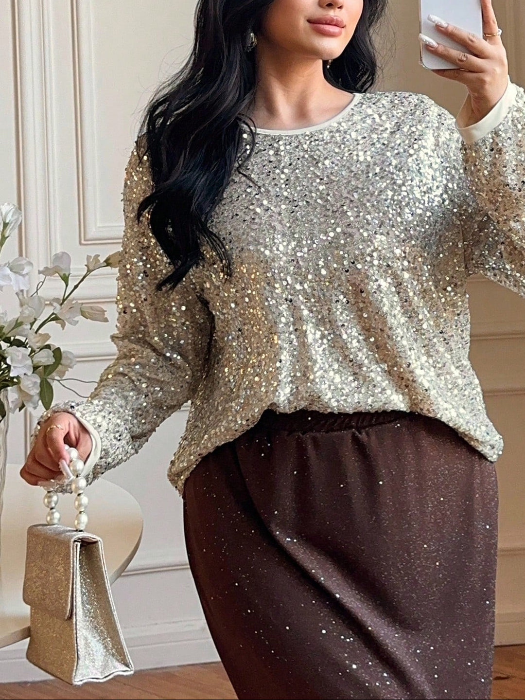 SHEIN blúz, arany