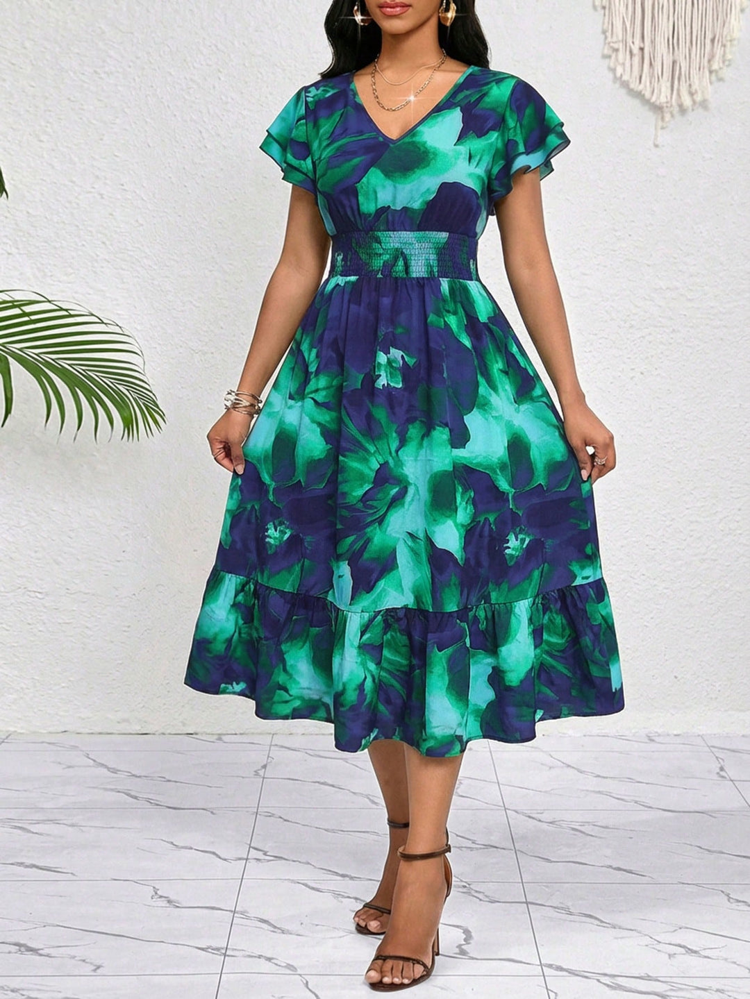Rochie midi SHEIN, mix culori